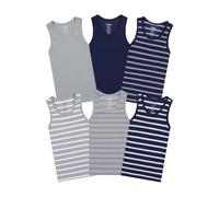 Buyless Fashion Boys Scoop Neck Tagless Undershirts Soft Cotton Tank Top (6 Pack) 7-8