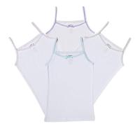 Buyless Fashion Girls Tagless Cami Scoop Neck Undershirts Cotton Tank with Trim and Strap (4 Pack) - TW14-GWST-5-6