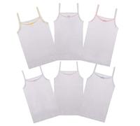 Buyless Fashion Girls Tagless Cami Scoop Neck Undershirts Cotton Tank with Trim and Strap (6 Pack) 9-10
