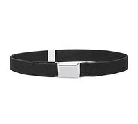 Buyless Fashion Kids Toddlers Baby Adjustable Elastic Stretch Belt with Silver Buckle - 5101-Black