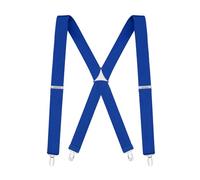 Buyless Fashion Suspenders for Men - 48" Elastic Adjustable Straps 1 1/4" - X Back - 5104-Royal-Blue