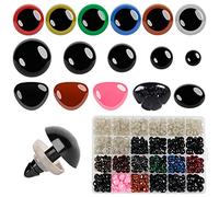 Buylorco 600pcs 6~14mm Safety Eyes and Noses for Amigurumi, Crochet Doll