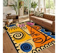 buyluhn Carpet Machine Washable, Pop Art Low Pile Soft Floor Rug 200x250, Large Rugs for Living Room Bedroom Bedside, Abstract Eyes Lips Non Slip Absorbent Kitchen Rug QR1