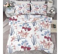buyluhn Floral Coverless Duvet Double 7.5 Tog Plants All Seasons Lightweight Quilt, Soft Modern Bedding for Kids & Teenagers, Easy Wash Comforter QE93