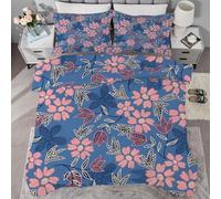 buyluhn Floral Pink Superking Duvets 7.5 Tog Cartoon Extra Warm Lightweight Comforter, Modern Bedding Quilt for Adults, All Seasons Easy Care Duvet for Bedroom Decor QE54