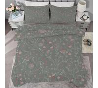 buyluhn Flowers Coverless Duvet Single 7.5 Tog Winter Plants Supersoft Cosy Lightweight Quilt, Modern Machine Washable Quick Drying, All in One Reversible Comforter QE38
