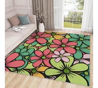 buyluhn Flowers Modern Area Rugs for Living Room Bedroom 120x170, Aesthetics Machine Washable Rug Soft Short Pile Floor Carpet, Multicolor Non Slip Bathroom Entrance Mat Absorbent Kitchen Rug G-27