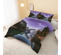 buyluhn Lake Landscape Coverless Duvet Super King 7.5 Tog Summer Nature Supersoft Cosy Lightweight Quilt, Modern Machine Washable & Quick Drying, All in One Reversible Comforter Q&100