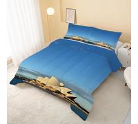 buyluhn Landscape Coverless Duvet Single 7.5 Tog Summer Modern Supersoft Cosy Lightweight Quilt, Blue Machine Washable & Quick Drying, All in One Reversible Comforter R&47