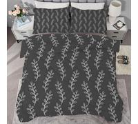 buyluhn Leaves Coverless Duvet King Size 7.5 Tog Winter Plants Supersoft Cosy Lightweight Quilt, Modern Machine Washable Quick Drying, All in One Reversible Comforter QE8