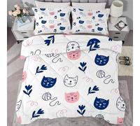 buyluhn Single Duvet Cat Coverless Duvet Reversible All Seasons Quilt Single Size 7.5 tog, Flowers Comforter Machine Washable for Single Bed Summer Winter, Lightweight, 1 Pillowcases