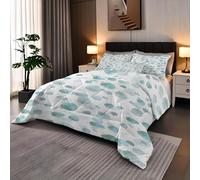 buyluhn Super King Duvet Eucalyptus Leaves Supersoft Lightweight Coverless Duvet 7.5 Tog, Natural Style Machine Washable Reversible Quilt Comforter AS-38