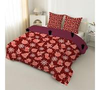 buyluhn Superking Size Duvet Christmas Star Coverless Duvet Reversible All Seasons Quilt 7.5tog, Snowflakes Comforter Machine Washable for Bed Summer Winter, Lightweight, 2 Pillowcases &E40