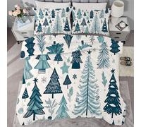 buyluhn Superking Size Duvet Christmas Tree Coverless Duvet Reversible All Seasons Quilt 7.5 tog, Green Comforter Machine Washable for Superking Bed Summer Winter, Lightweight, 2 Pillowcases