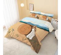 buyluhn Wheatfield Farm Coverless Duvet Double 7.5 Tog Summer Rural Supersoft Cosy Lightweight Quilt, Brown Machine Washable & Quick Drying, All in One Reversible Comforter R&8