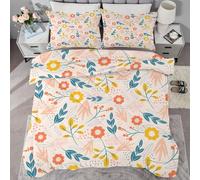 buyluhn Wildflowers Coverless Duvet Super King Size 7.5 Tog Winter Floral Supersoft Cosy Lightweight Quilt, Abstract Machine Washable Quick Drying, All in One Reversible Comforter QE80