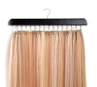 Buyoget Hair Extensions Holder Rack 1PC Black Wood Metal Hair Extension Hanger Holder for Styling Braiding Washing