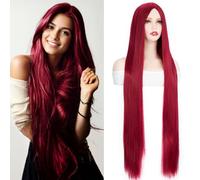 BUYOGET Long Red Wigs for Women 40 Inches Straight Wig for Costume Halloween Cosplay Anime Party