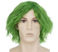 BUYOGET Mens Wig Emerald Green Wigs For Men Sythetic 5 Inches Fancy Dress Rock Party Wigs For Cosplay Role-Playing