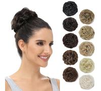 BUYOGET Messy Bun Hair Pieces For Women Hair Bun Extension Updo Curly Messy Bun Donut Hair Chignons Scrunchie Dark Blonde mix Ash Blonde