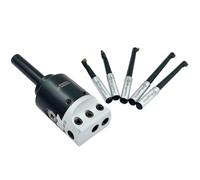 Buyohlic 1.5" Inch Head Diameter Boring Heads w/Shanks & Cutting Tools (Straight Shank (10 mm)- w/ 5 Carbide Tools)