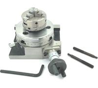Buyohlic 3"/ 80 mm Regular Rotary Table With Small Chucks and back Plate (with 50 mm M12 x 1-3 Jaws Self Centering Chuck)