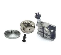 Buyohlic 3"/ 80 mm Regular Rotary Table With Small Chucks and back Plate (with 65mm 4 jaw self centering chuck)