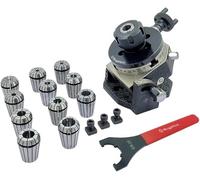 Buyohlic 3" Inch I 80mm 4 slot Tilting Rotary table with (ER16-12 Pcs Collet Set (Range1/32-3/8")) ER Adapter & Spanner (ER25-12 Pcs Collet Set (Range 1/8-5/8"))