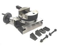 Buyohlic 4" (100 mm) Regular Milling Indexing Horizontal Vertical Rotary Table with M6 Clamp kit (With 100mm Round vice)