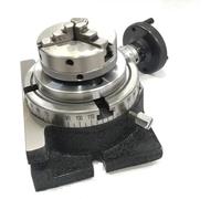 Buyohlic 4"/ 100 mm Regular Rotary Milling Table With Small Chucks with 65 mm 3 Jaws Self Centering Chuck