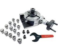 Buyohlic 4" | 100mm 4 slot Regular Rotary table with (ER20-14PCS COLLET SET (RANGE 1/16-1/2'')) with ER Adapter & T-nuts with Spanner (ER25-12PCS COLLET SET (RANGE 1/8-5/8''))