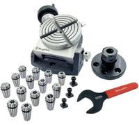 Buyohlic 4" |100mm 4 Slot Tilting Rotary Table with (ER25-12Pcs Collet Set (Range 1/8-5/8'')) with ER Adaptor & T-Nuts with Spanner (ER20-14Pcs Collet Set (Range 1/16-1/2''))