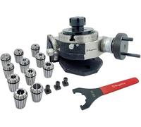 Buyohlic 4" |100mm 4 Slot Tilting Rotary Table with (ER25-12Pcs Collet Set (Range 1/8-5/8'')) with ER Adaptor & T-Nuts with Spanner (ER25-12Pcs Collet Set (Range 1/8-5/8''))