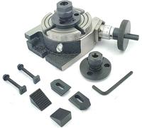 Buyohlic 4 Inch Regular Rotary Table, Hand-Powered Milling Machine Tool with M6 Clamp kit, HSS M2 Grade (ER16 & 20 Collet Adaptor)