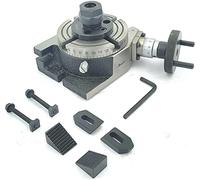 Buyohlic 4 Inch Regular Rotary Table, Hand-Powered Milling Machine Tool with M6 Clamp kit, HSS M2 Grade (ER 16 Collet Adaptor)