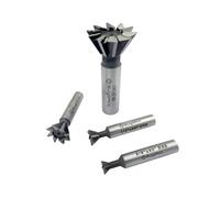 Buyohlic Double Edge Heavy Duty Dovetail Cutter HSS End Mill Tool for Metal & Machining (60°)(Set of 4 without Box)