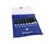 Buyohlic Drive Pin Punch Set with Knurled Grip and Protective Vinyl Case (Short Pin Punch)
