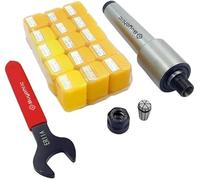 Buyohlic ER11 15 Pc Collet Set Range 1mm-1/8" (Collet Live Revolving Center With Spanner) (Morse Taper MT2)
