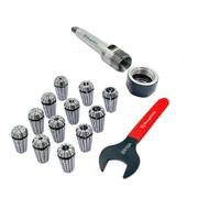 Buyohlic ER16-12 Pcs Collet Set Range1/32-3/8" Milling Collet Adopter With Spanner (MT2)