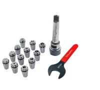 Buyohlic ER16-12 Pcs Collet Set Range1/32-3/8" Milling Collet Adopter With Spanner (MT3)