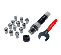 Buyohlic ER16-12 Pcs Collet Set Range1/32-3/8" Milling Collet Adopter With Spanner (R8)