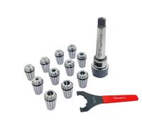 Buyohlic ER25-12 Pcs Collet Set (Range 1/8-5/8") Milling Collet Adopter With Spanner (MT3)