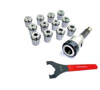 Buyohlic ER25-12 Pcs Collet Set (Range 1/8-5/8") Milling Collet Adopter With Spanner (R8)