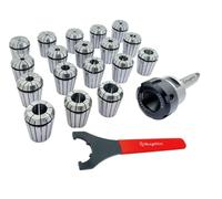 Buyohlic ER32-18 Pcs Collet Set Range 3/32" -5/32" Milling Collet Adopter With Spanner (MT3)