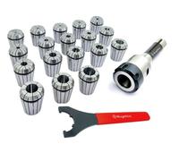 Buyohlic ER32-18 Pcs Collet Set Range 3/32" -5/32" Milling Collet Adopter With Spanner (R8)