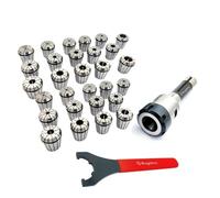 Buyohlic ER40-29 Pcs Collet Set (Range 1/8" - 1") Milling Collet Adaptor With Spanner (R8)