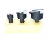 Buyohlic Fly Cutting Tool Set of 3 Pcs with HSS Tool Bit- 1/2" Inch Shank (Head Diameter 3/4", 1-1/8" & 1-1/2" Inches) with Wooden Stand