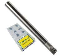 Buyohlic Indexable End Mill 10mm | Shoulder Milling Cutter | APMT1135 10 Carbide Inserts Free (Diameter 10mm-Ren 100mm-10mm Shank~1T)