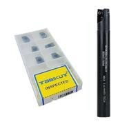 Buyohlic Indexable End Mill 200mm Length | Shoulder Milling Cutter | 10 Pieces BDMT1704 Carbide Insert Free (Diameter 25mm-Ren 200mm-25mm Shank 2T)