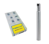 Buyohlic Indexable End Mill 20mm | Shoulder Milling Cutter | 10 Pieces JDMT0702 Carbide Insert Free (Diameter 12mm-Ren 130mm-12mm Shank 2T)